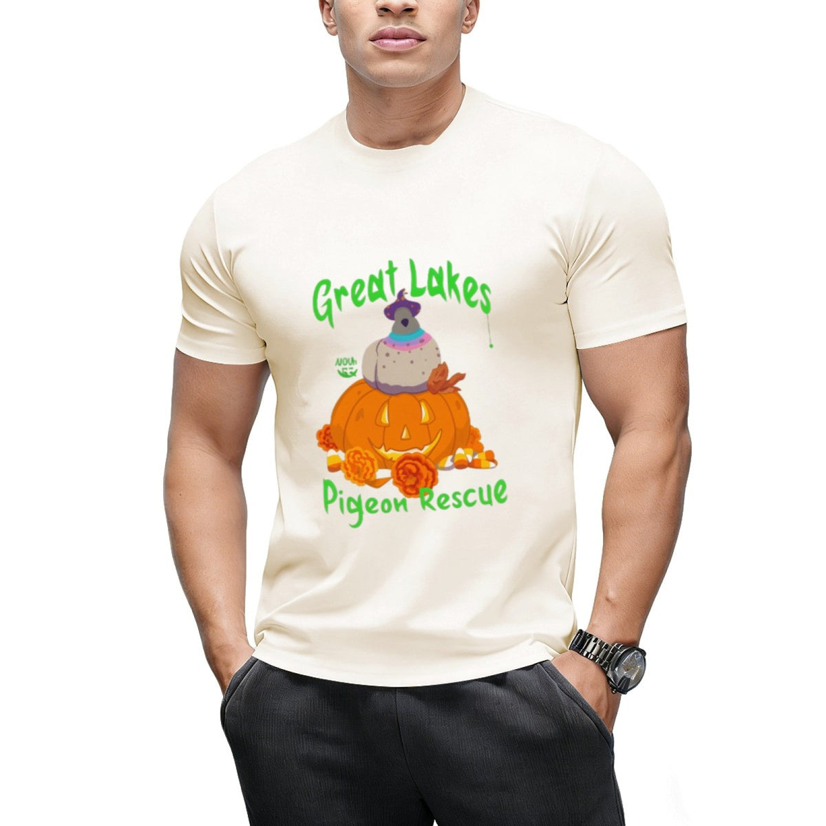 Halloween Pigeon by Pudgy Pigeons (Green) T-Shirt