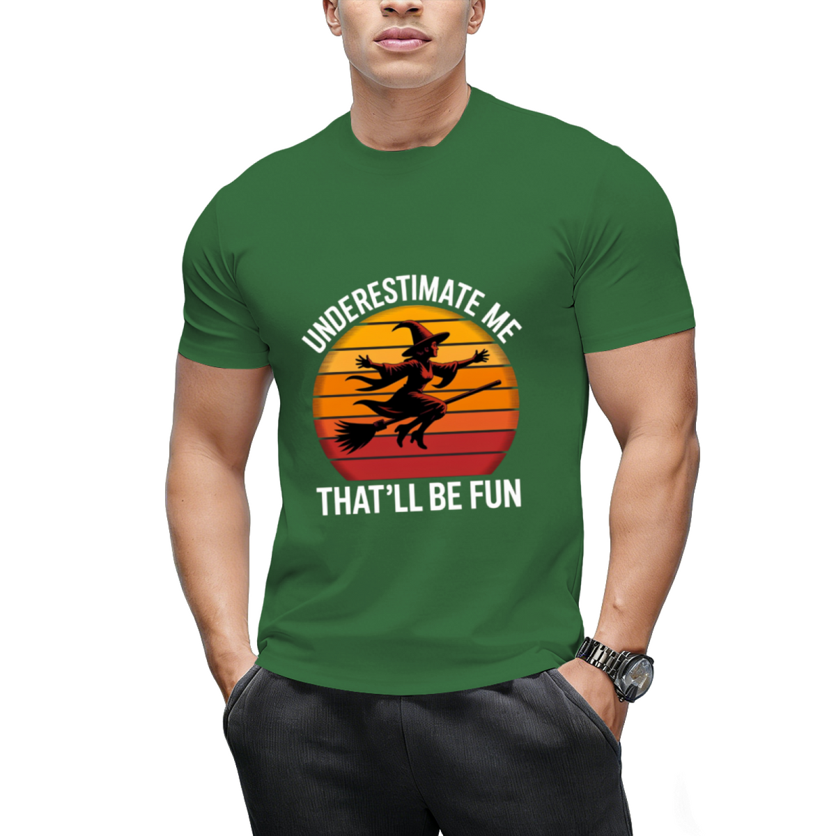 Halloween Witch Underestimate Me Funny T-Shirt