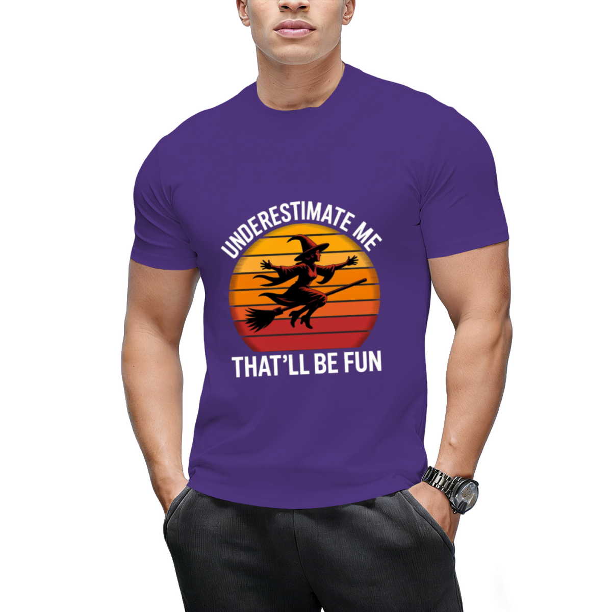 Halloween Witch Underestimate Me Funny T-Shirt