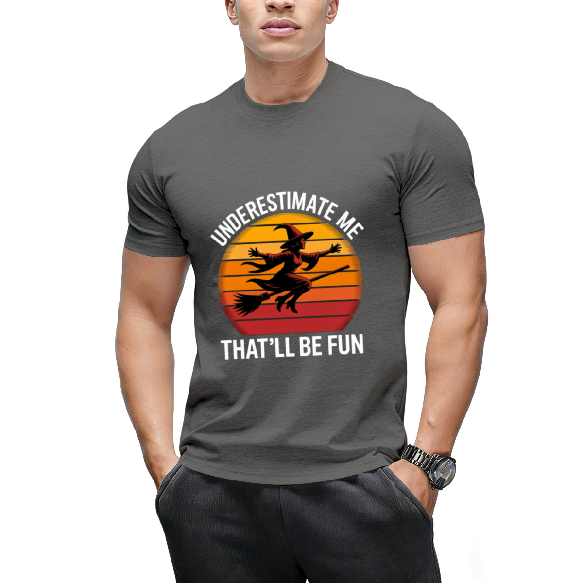 Halloween Witch Underestimate Me Funny T-Shirt