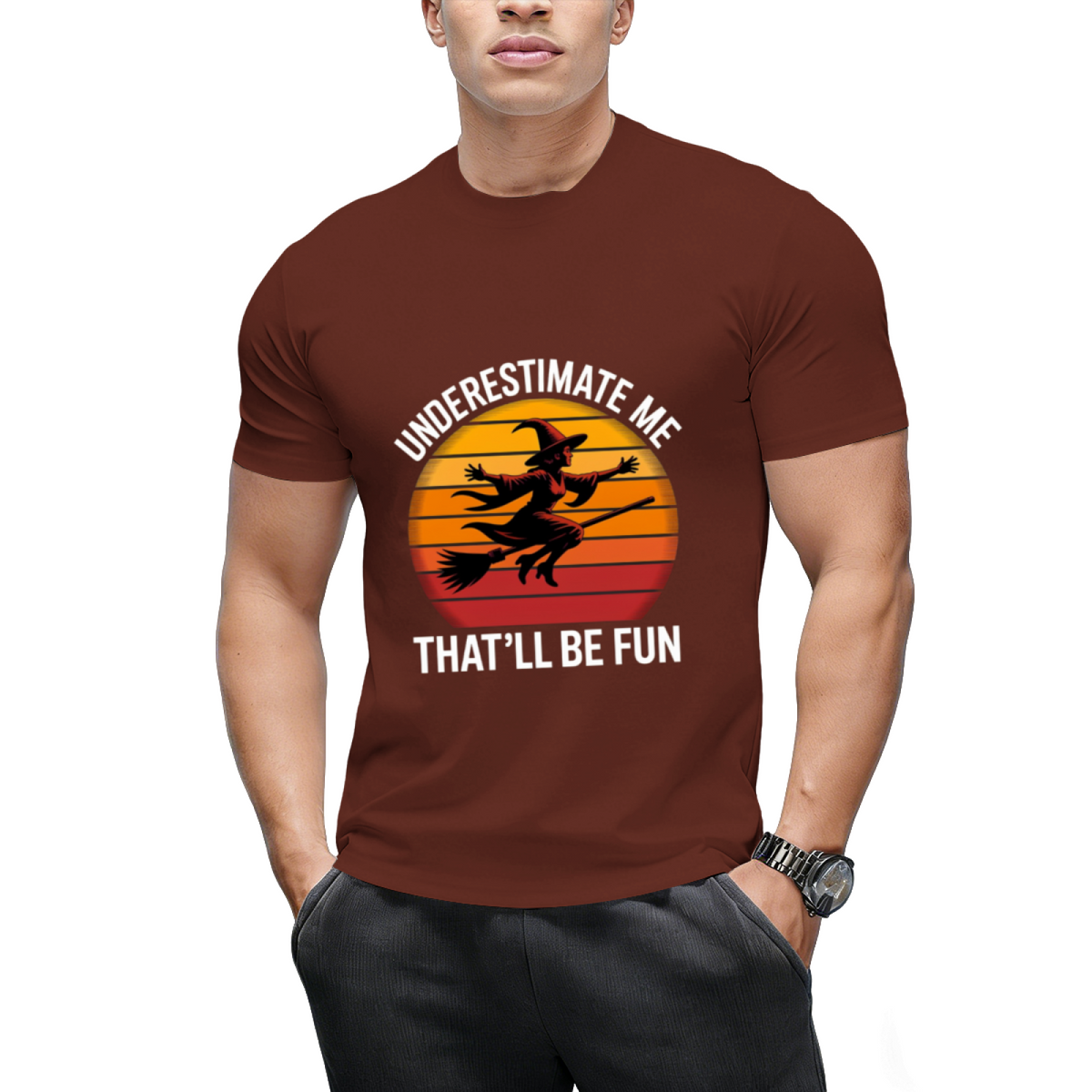 Halloween Witch Underestimate Me Funny T-Shirt