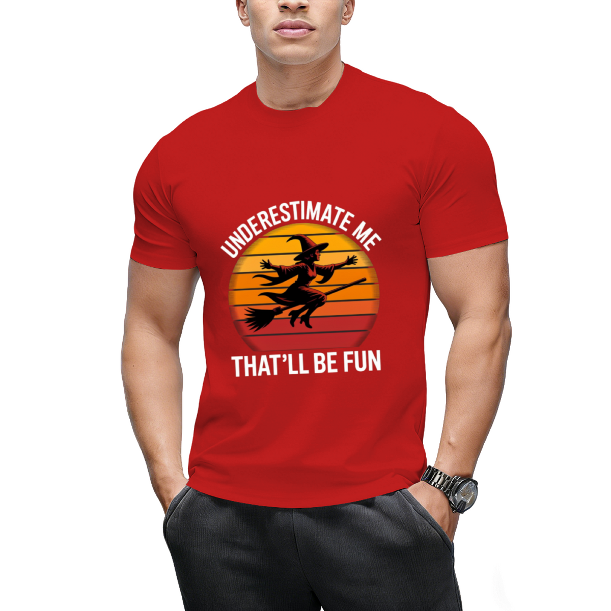 Halloween Witch Underestimate Me Funny T-Shirt
