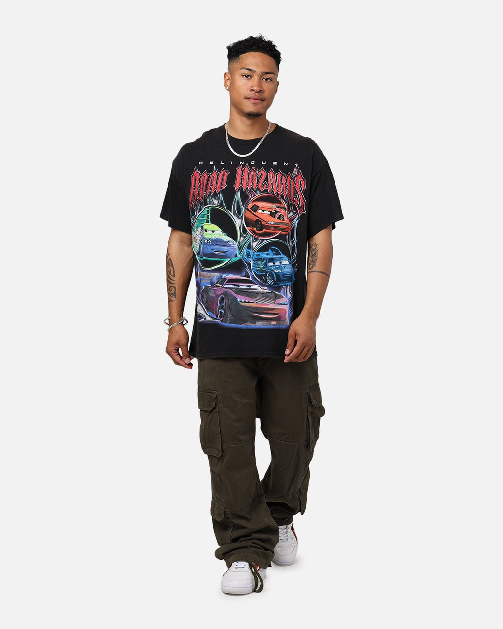 Goat Crew X Pixar Cars Delinquent Road Hazards Vintage T-Shirt Black Wash