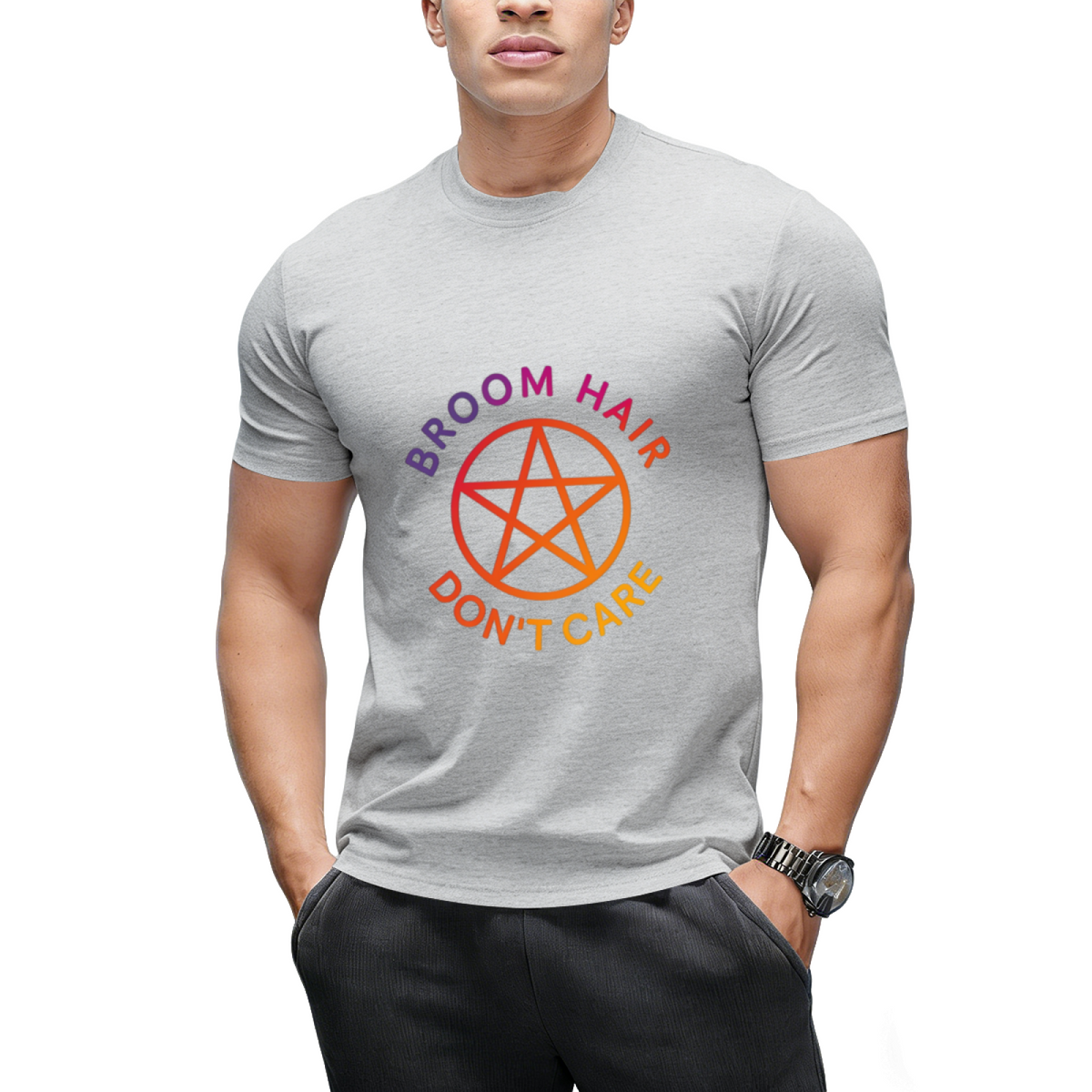 Broom Hair Don't Care Funny Pagan Wiccan Cheeky Witch® T-Shirt
