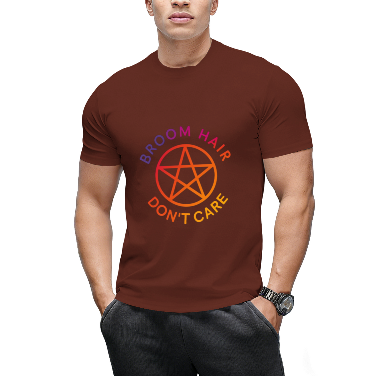Broom Hair Don't Care Funny Pagan Wiccan Cheeky Witch® T-Shirt