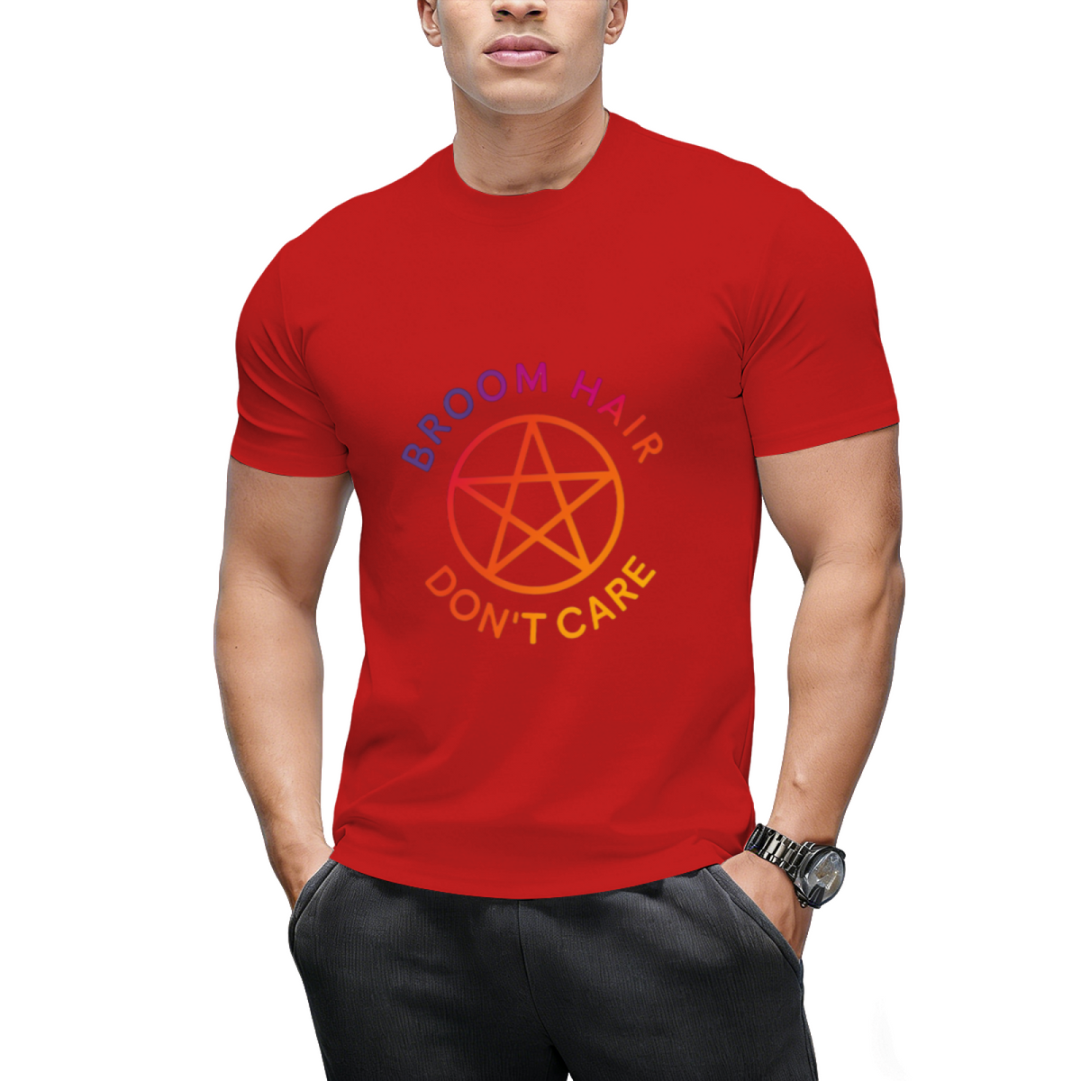 Broom Hair Don't Care Funny Pagan Wiccan Cheeky Witch® T-Shirt