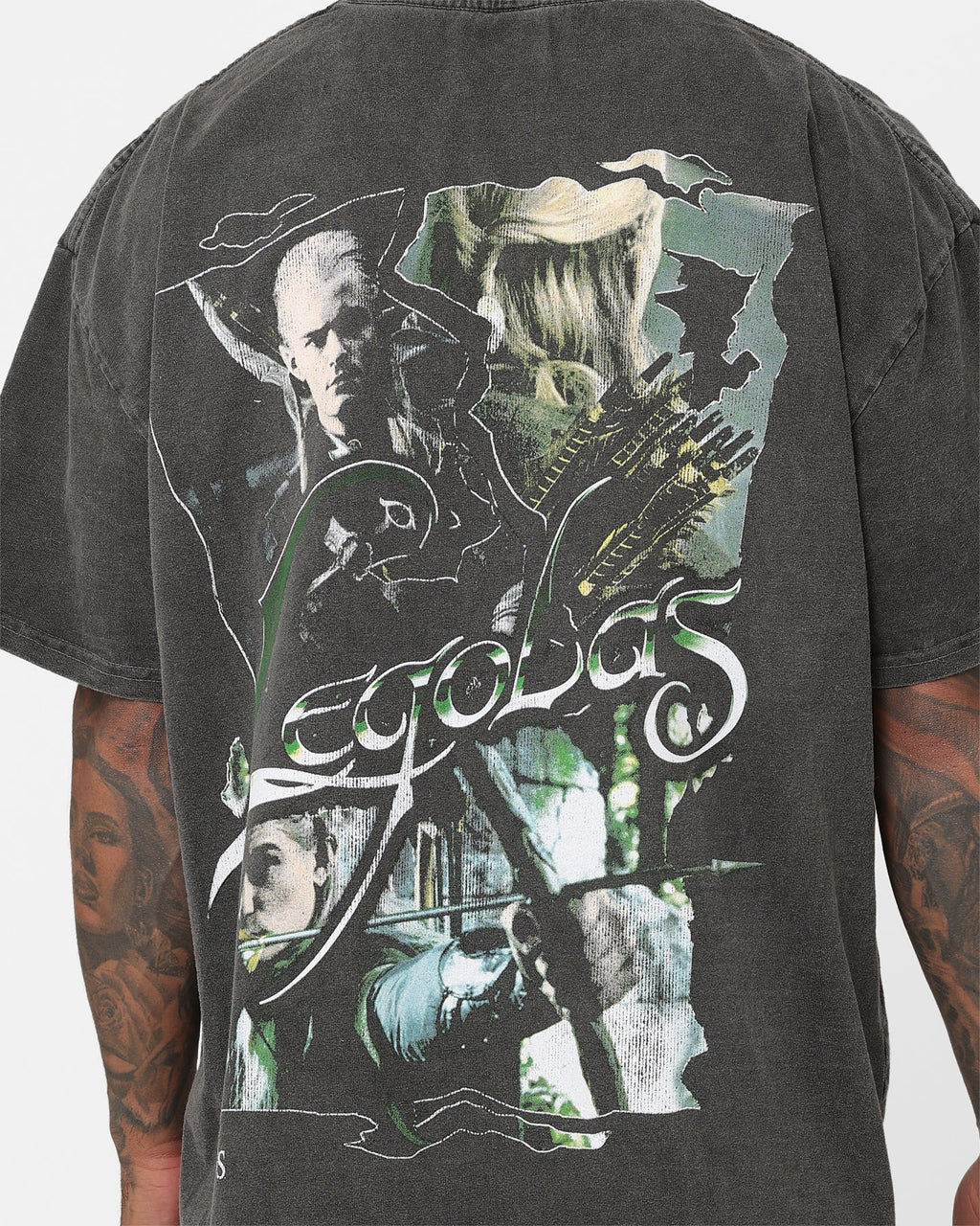73Studio X The Lord Of The Rings Legolas Heavyweight Vintage T-Shirt Black Wash