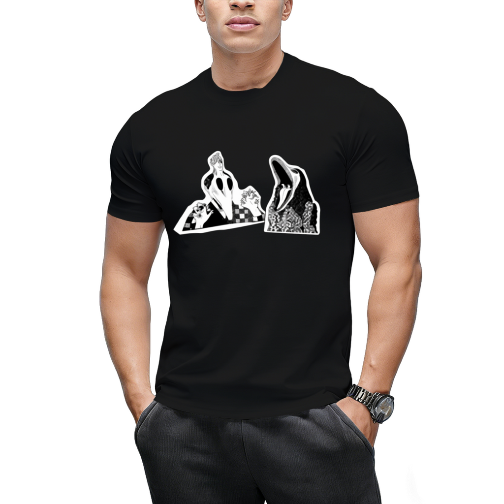 Adam  Barbara Ghost Halloween Inspired 80's Monster Couple T-Shirt