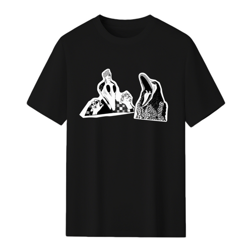 Adam  Barbara Ghost Halloween Inspired 80's Monster Couple T-Shirt