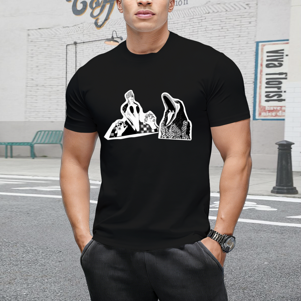 Adam  Barbara Ghost Halloween Inspired 80's Monster Couple T-Shirt