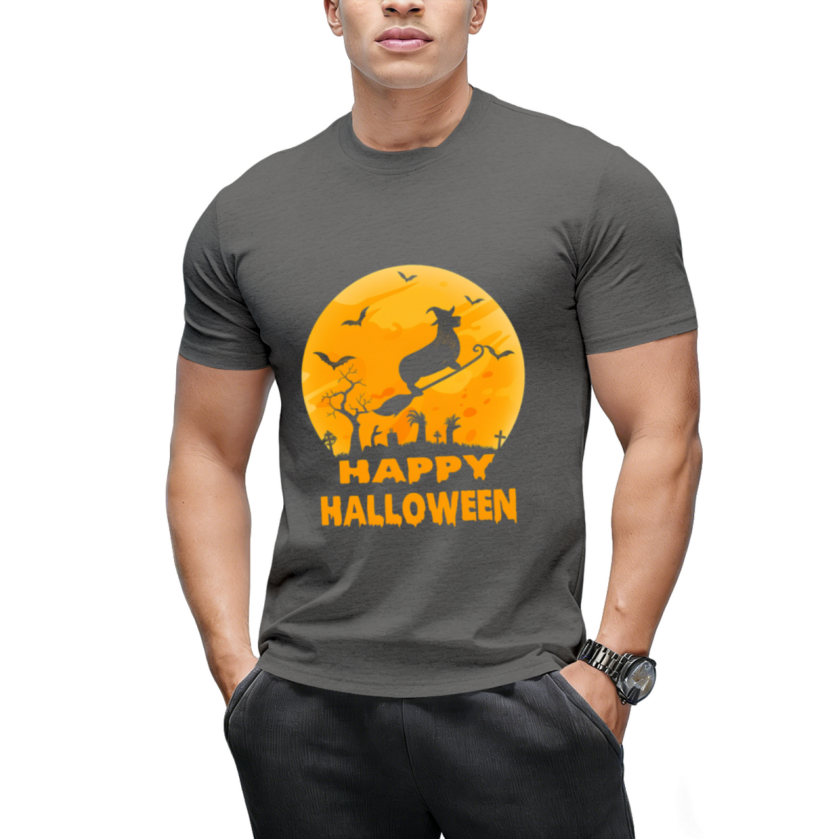 Corgi dog witch halloween T-Shirt