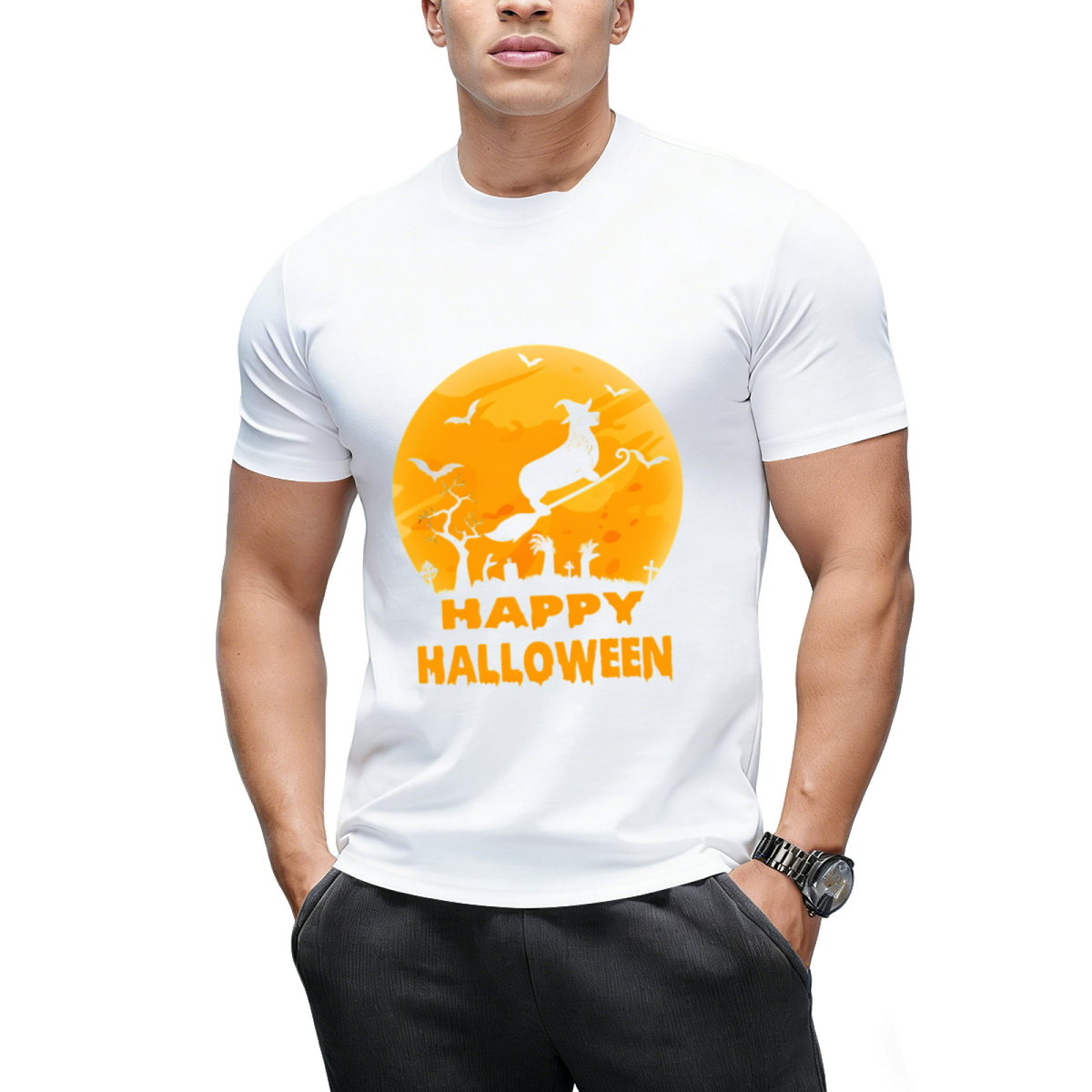 Corgi dog witch halloween T-Shirt