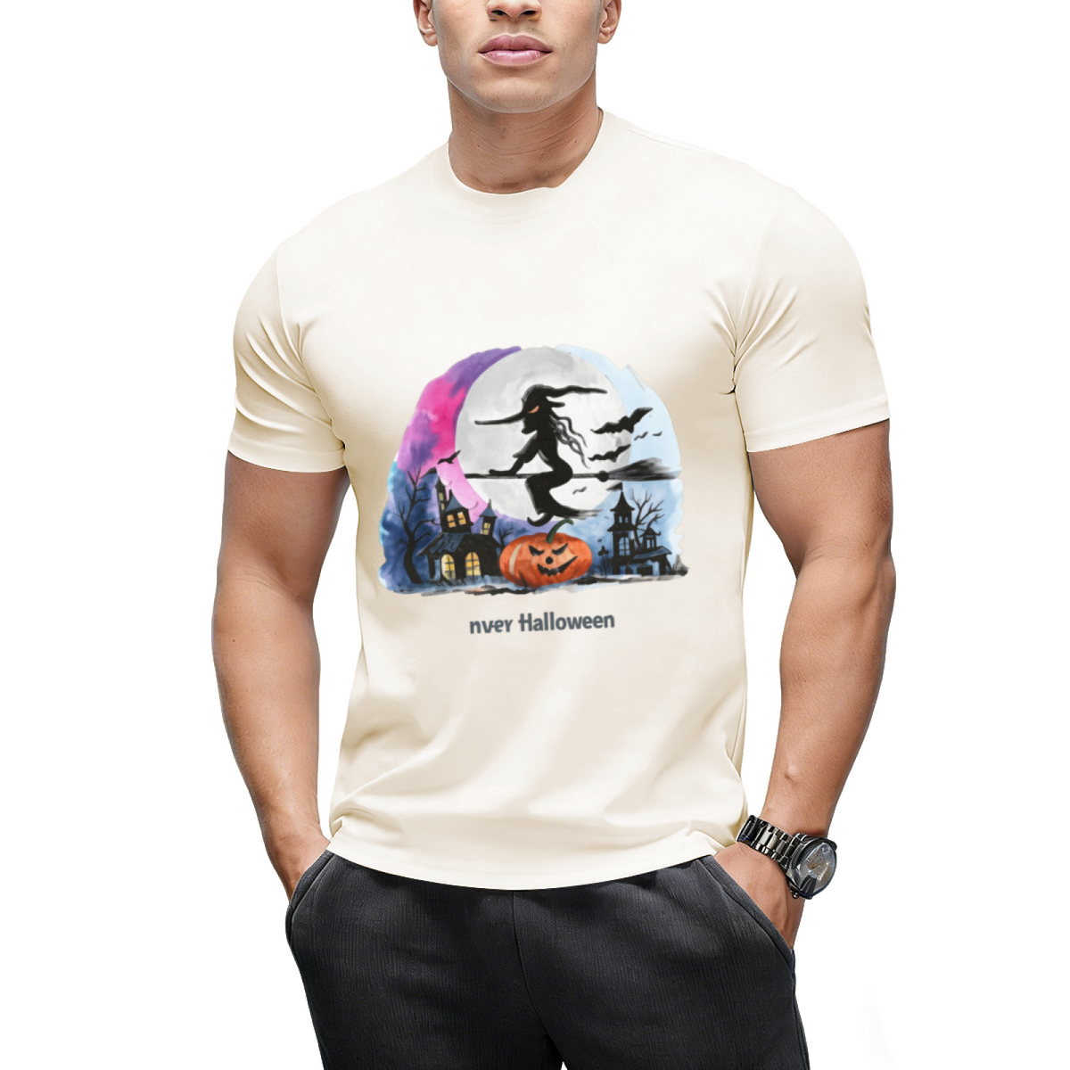 Happy Halloween Flying Witch T-Shirt
