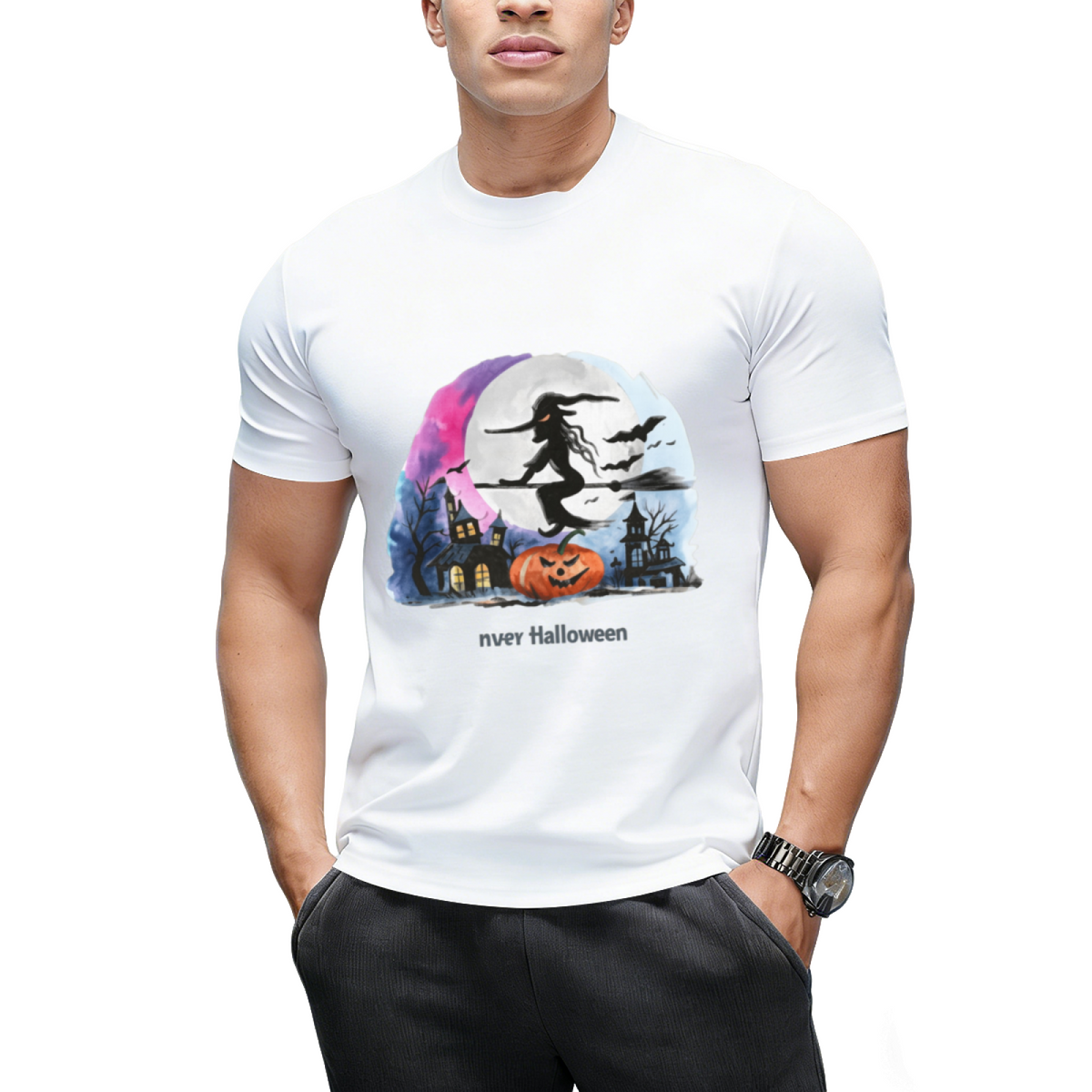 Happy Halloween Flying Witch T-Shirt