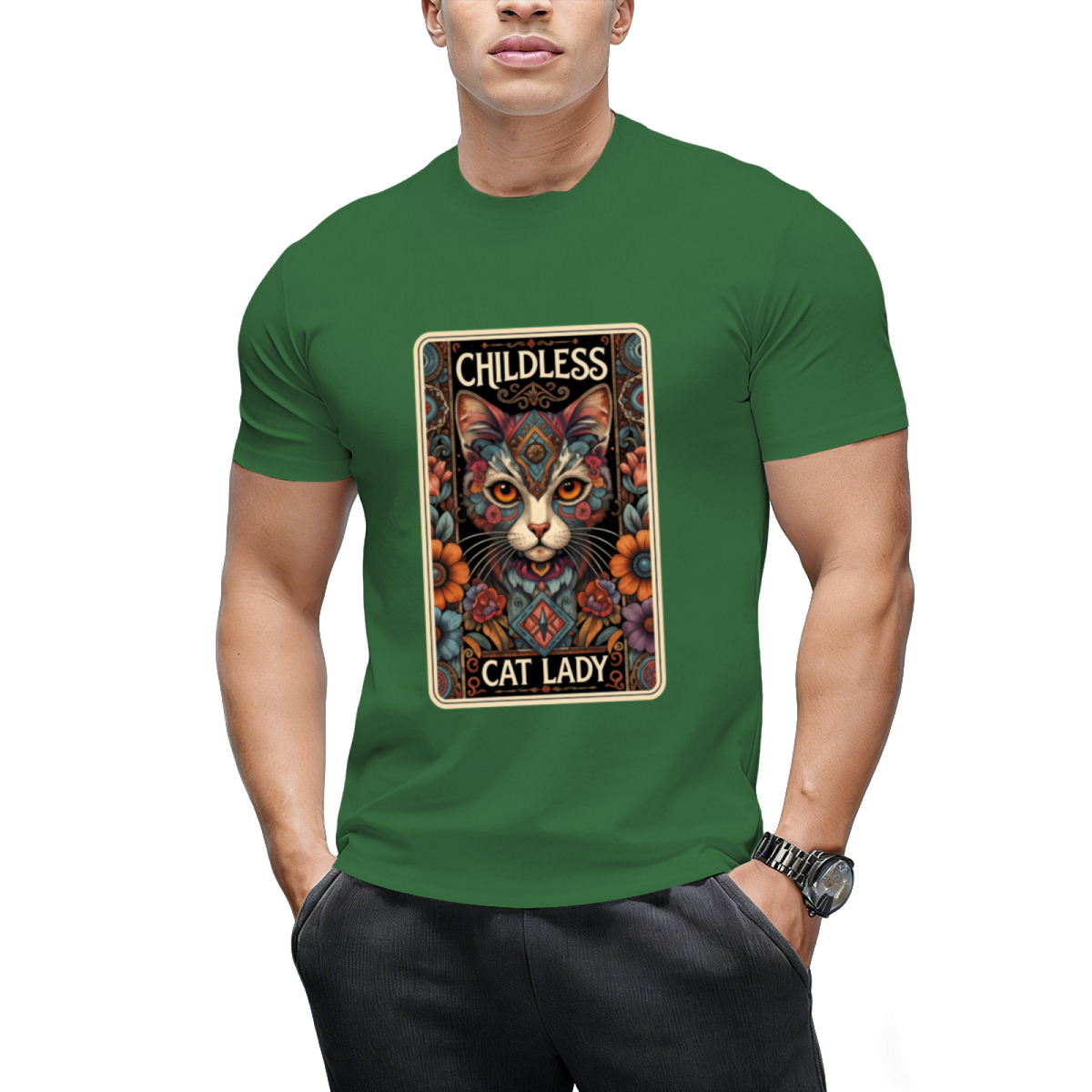 Childless Cat Lady Tarot Card Halloween T-Shirt
