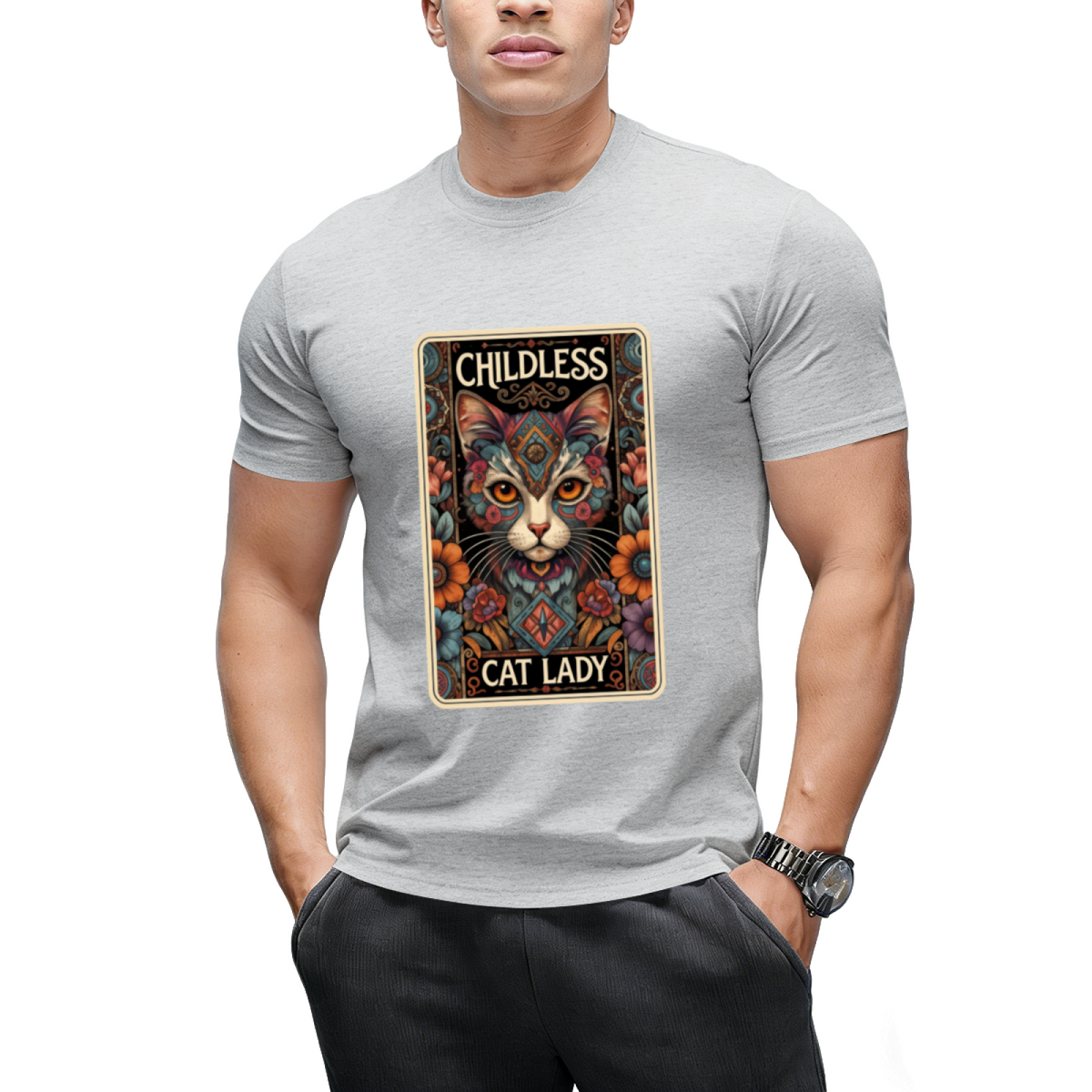 Childless Cat Lady Tarot Card Halloween T-Shirt