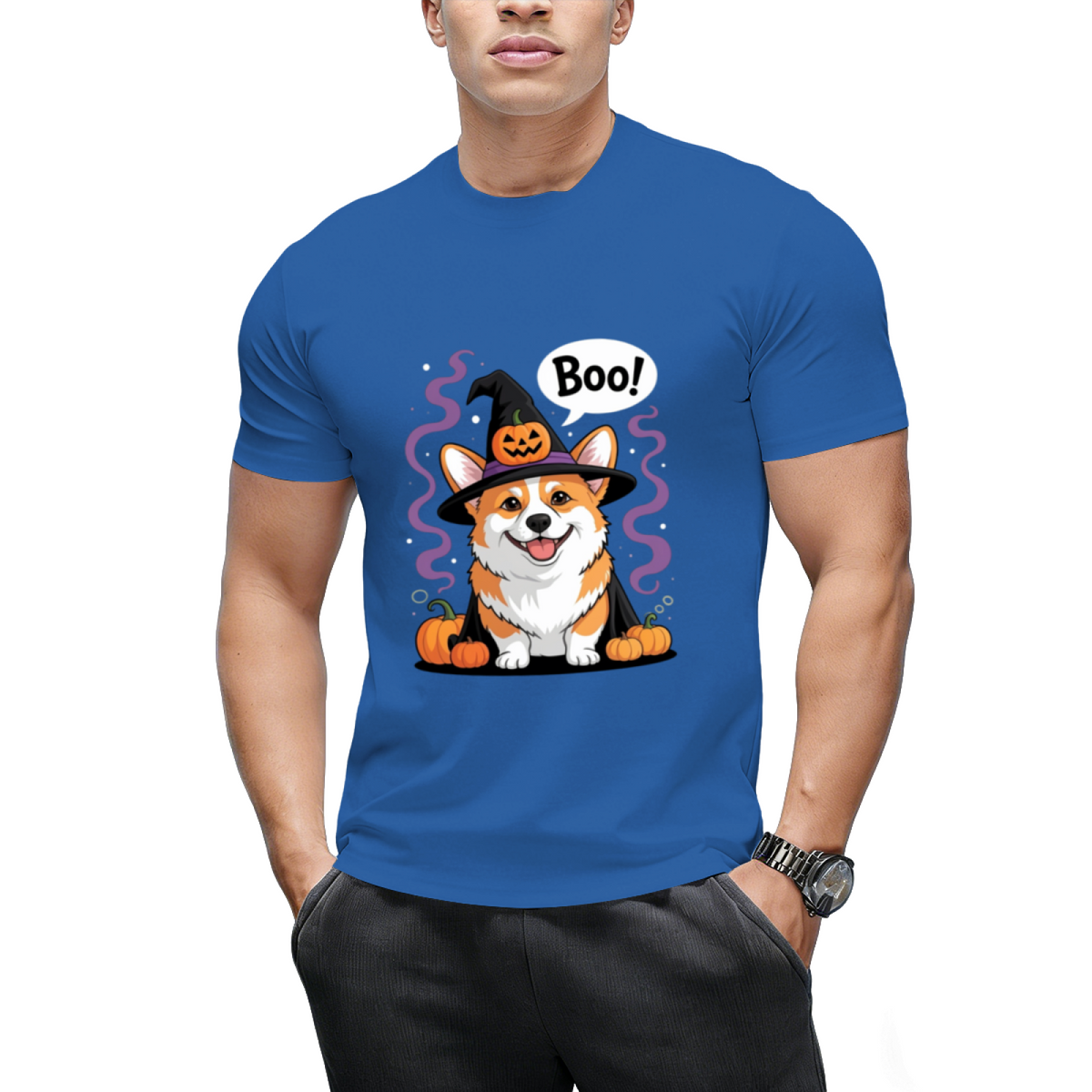 Funny Witch Corgi Dogs Saying Boo Dressed As Ghost Halloween T-Shirt