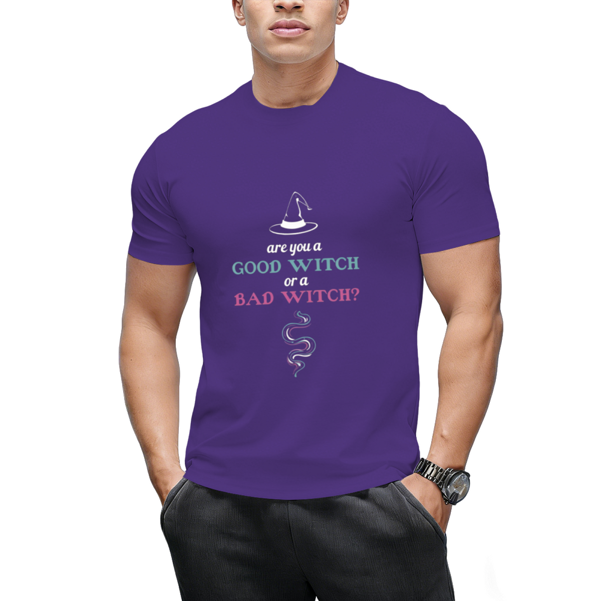 Are You A Good Witch Or A Bad Witch Halloween Cute Graphic Design T-Shirt