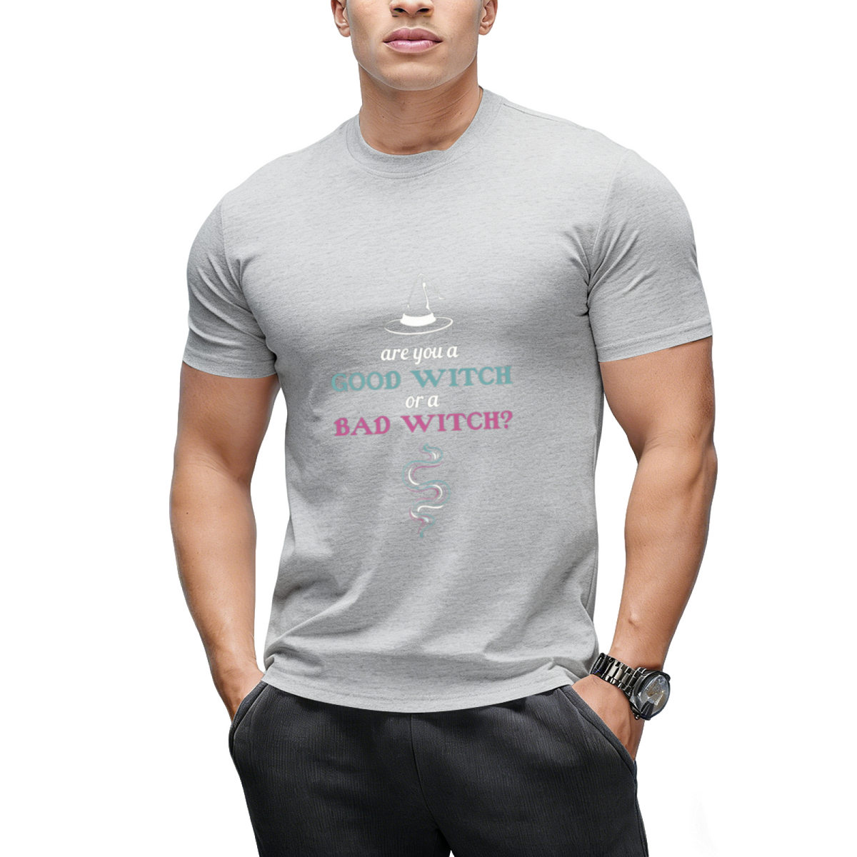 Are You A Good Witch Or A Bad Witch Halloween Cute Graphic Design T-Shirt