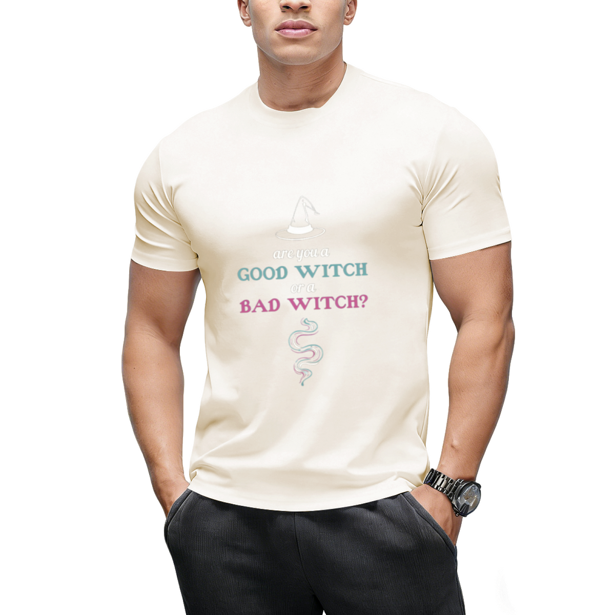 Are You A Good Witch Or A Bad Witch Halloween Cute Graphic Design T-Shirt