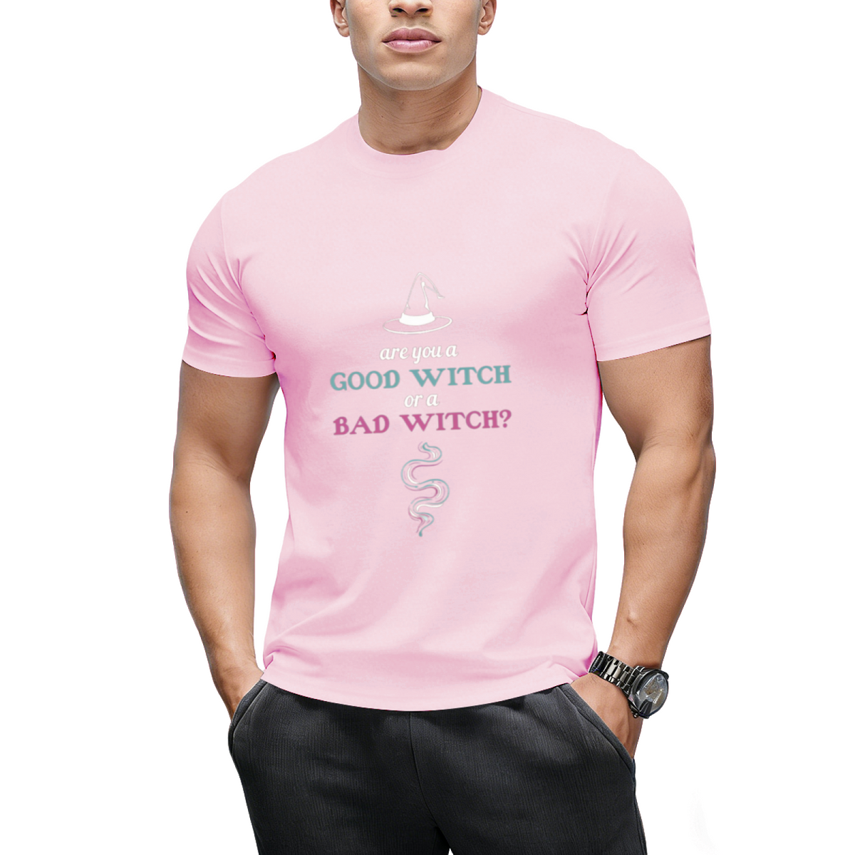 Are You A Good Witch Or A Bad Witch Halloween Cute Graphic Design T-Shirt