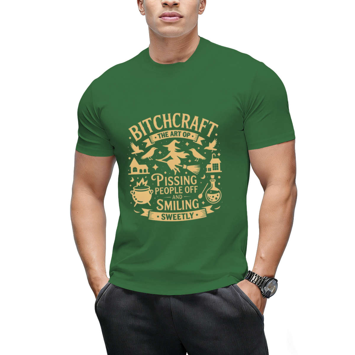 Bitchcraft - The Art of Pissing People Off Witch Design T-Shirt