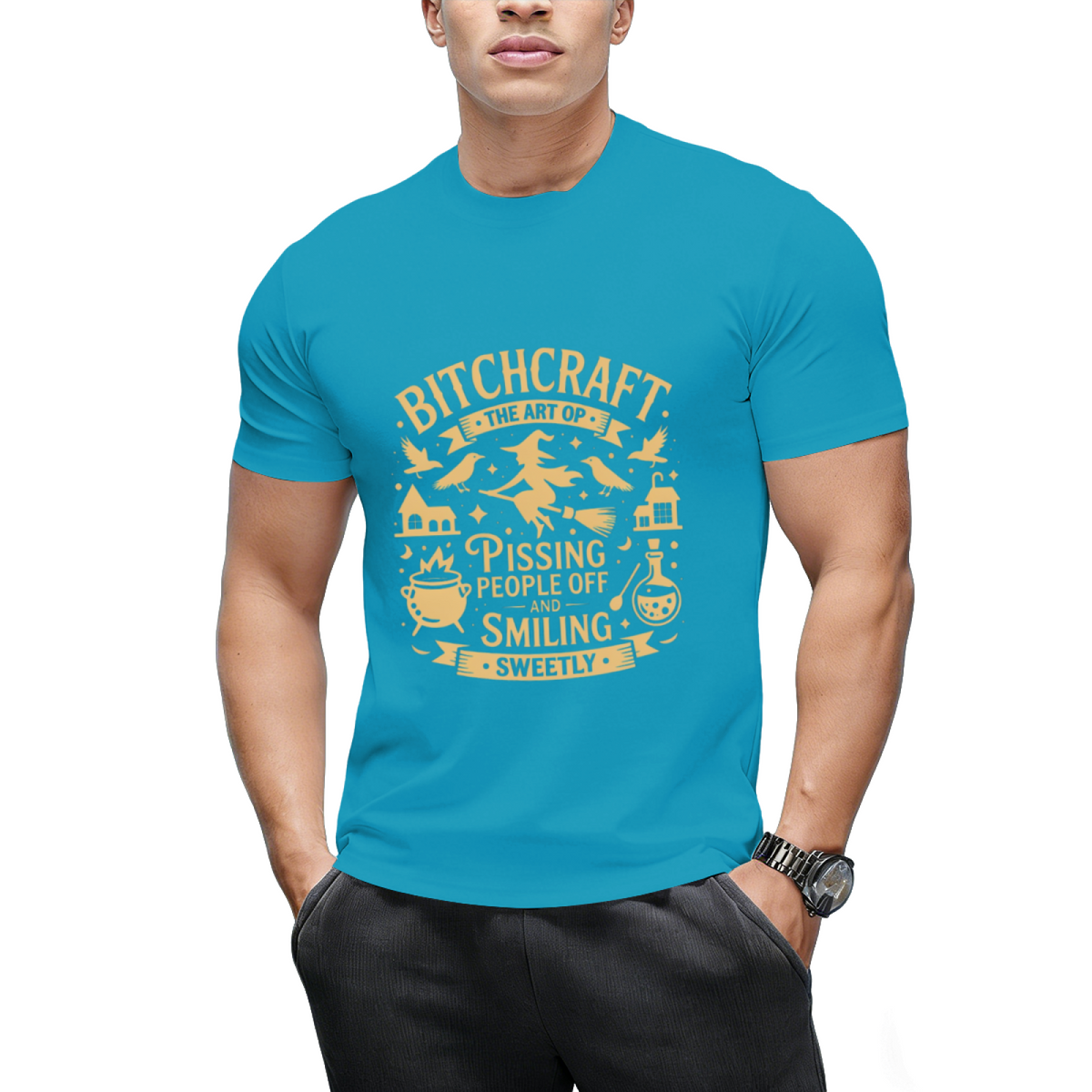 Bitchcraft - The Art of Pissing People Off Witch Design T-Shirt