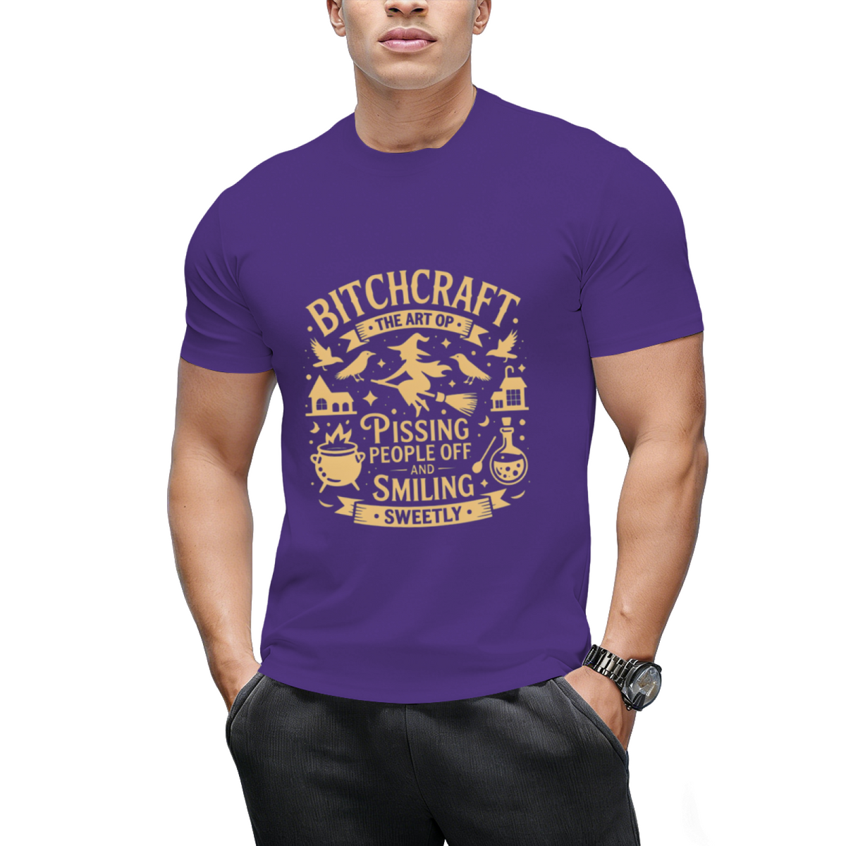 Bitchcraft - The Art of Pissing People Off Witch Design T-Shirt