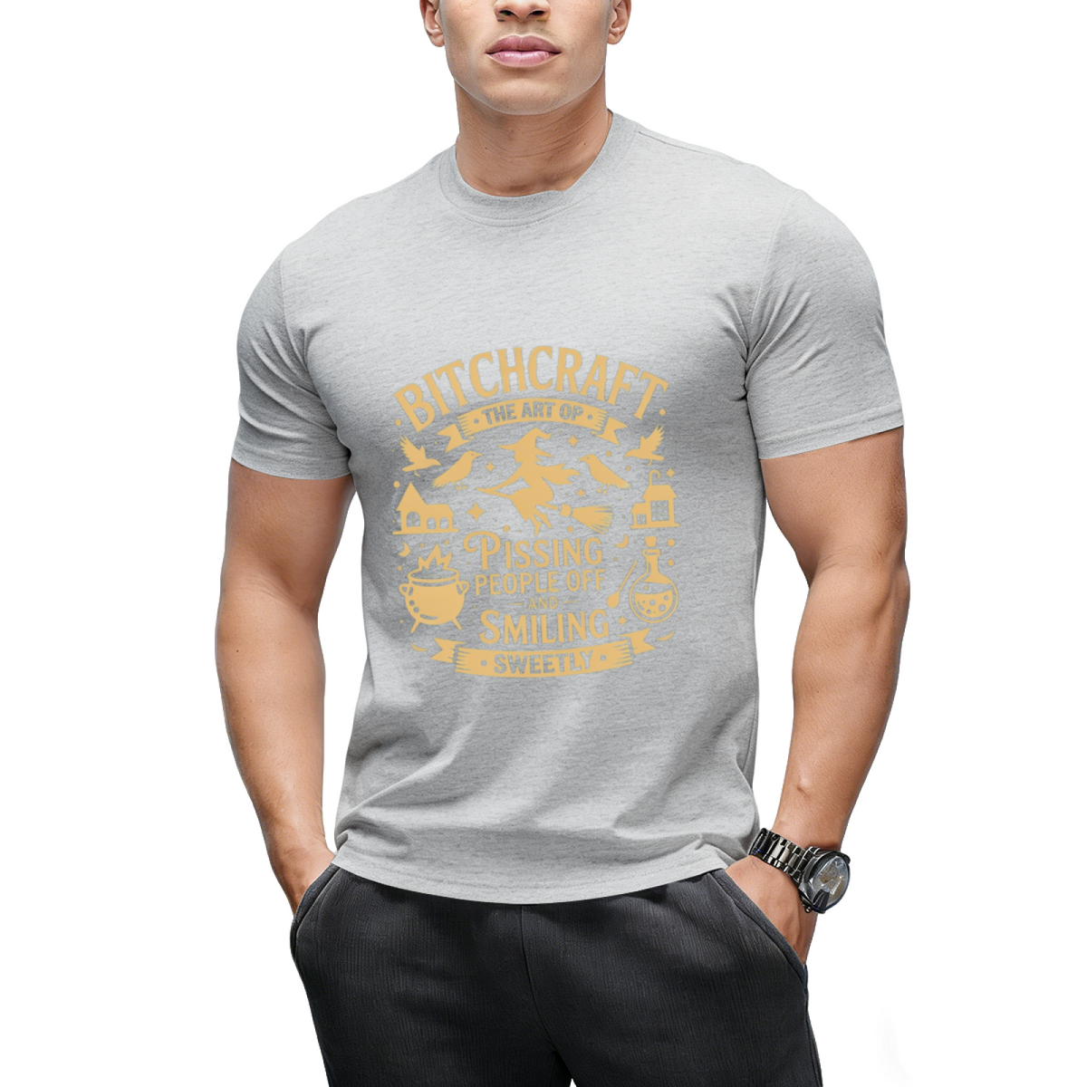 Bitchcraft - The Art of Pissing People Off Witch Design T-Shirt