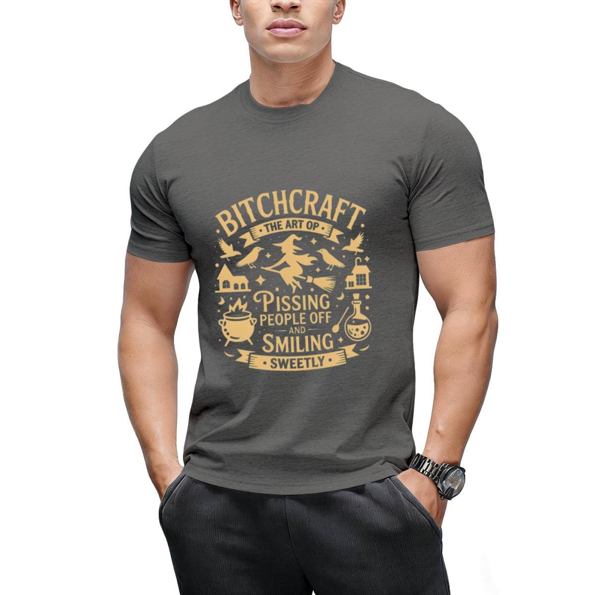 Bitchcraft - The Art of Pissing People Off Witch Design T-Shirt