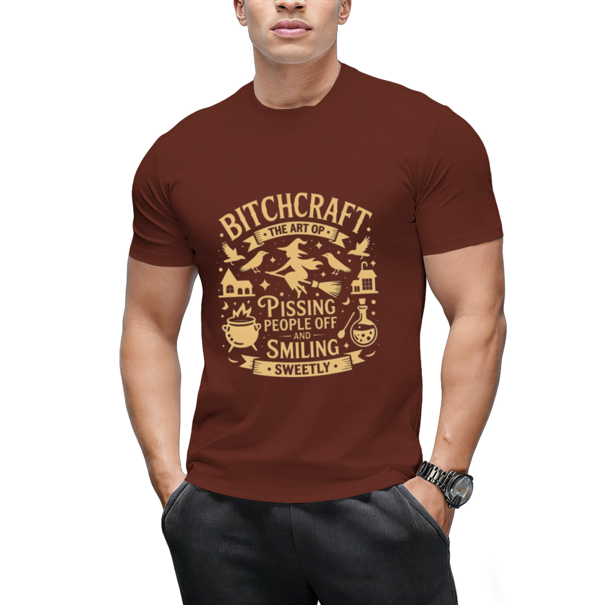 Bitchcraft - The Art of Pissing People Off Witch Design T-Shirt
