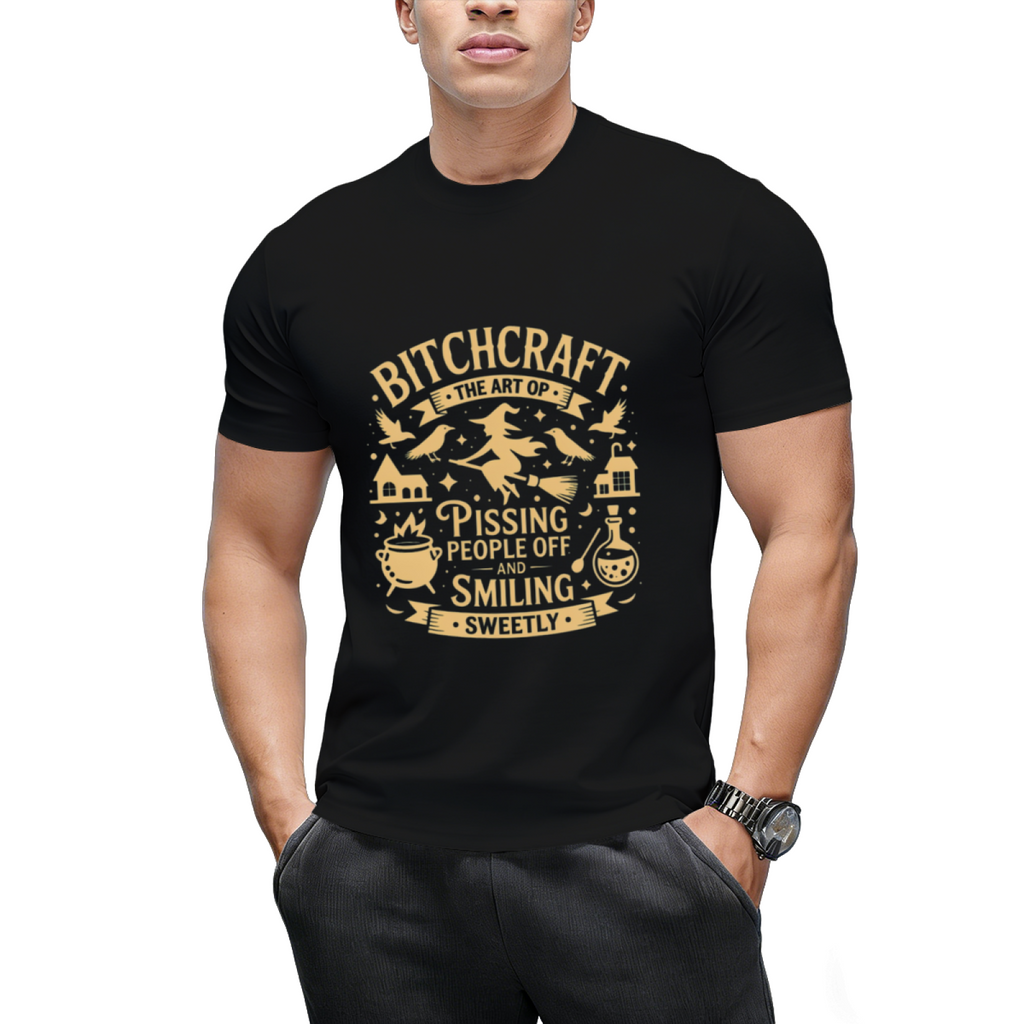 Bitchcraft - The Art of Pissing People Off Witch Design T-Shirt