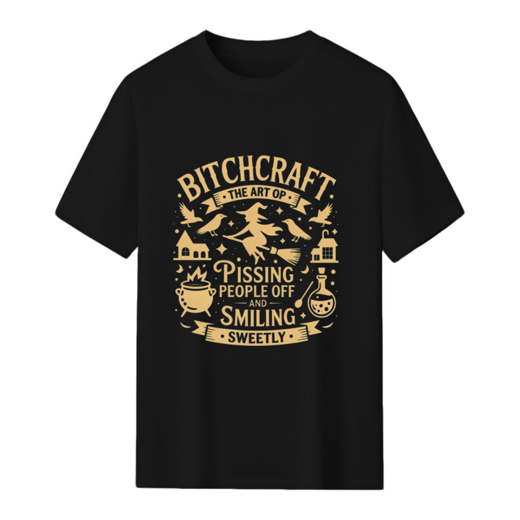 Bitchcraft - The Art of Pissing People Off Witch Design T-Shirt