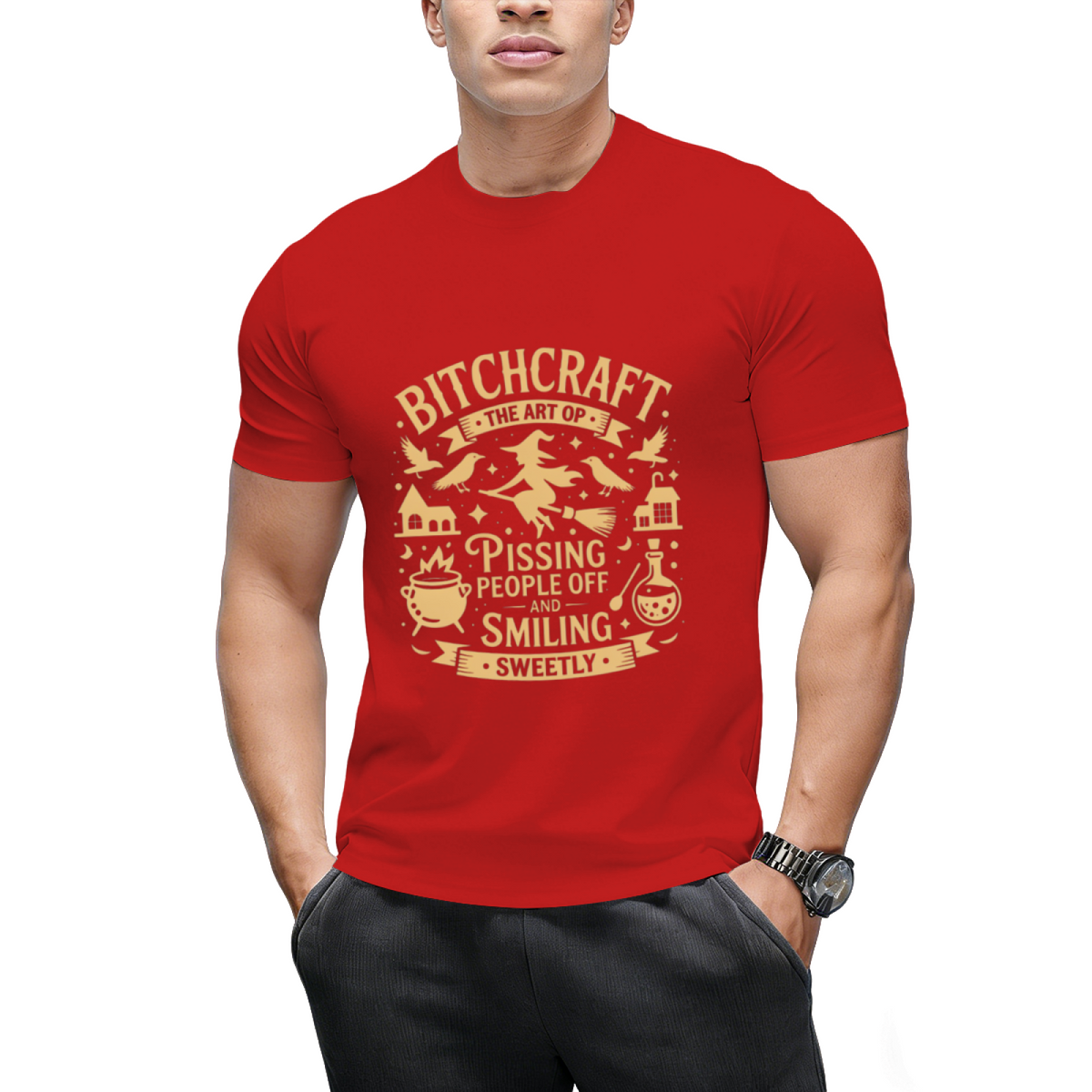Bitchcraft - The Art of Pissing People Off Witch Design T-Shirt