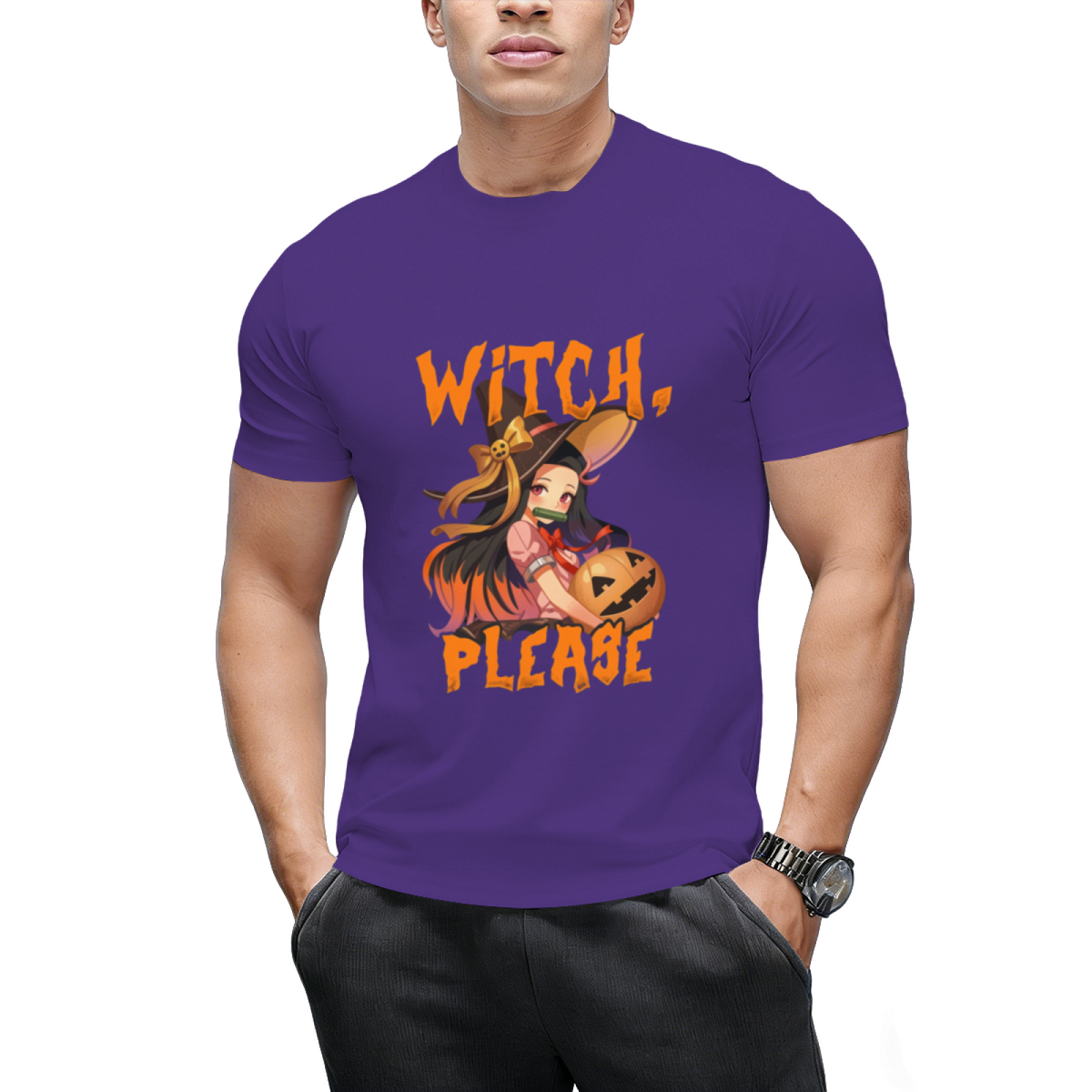 Funny Halloween Puns Anime Witch Please T-Shirt