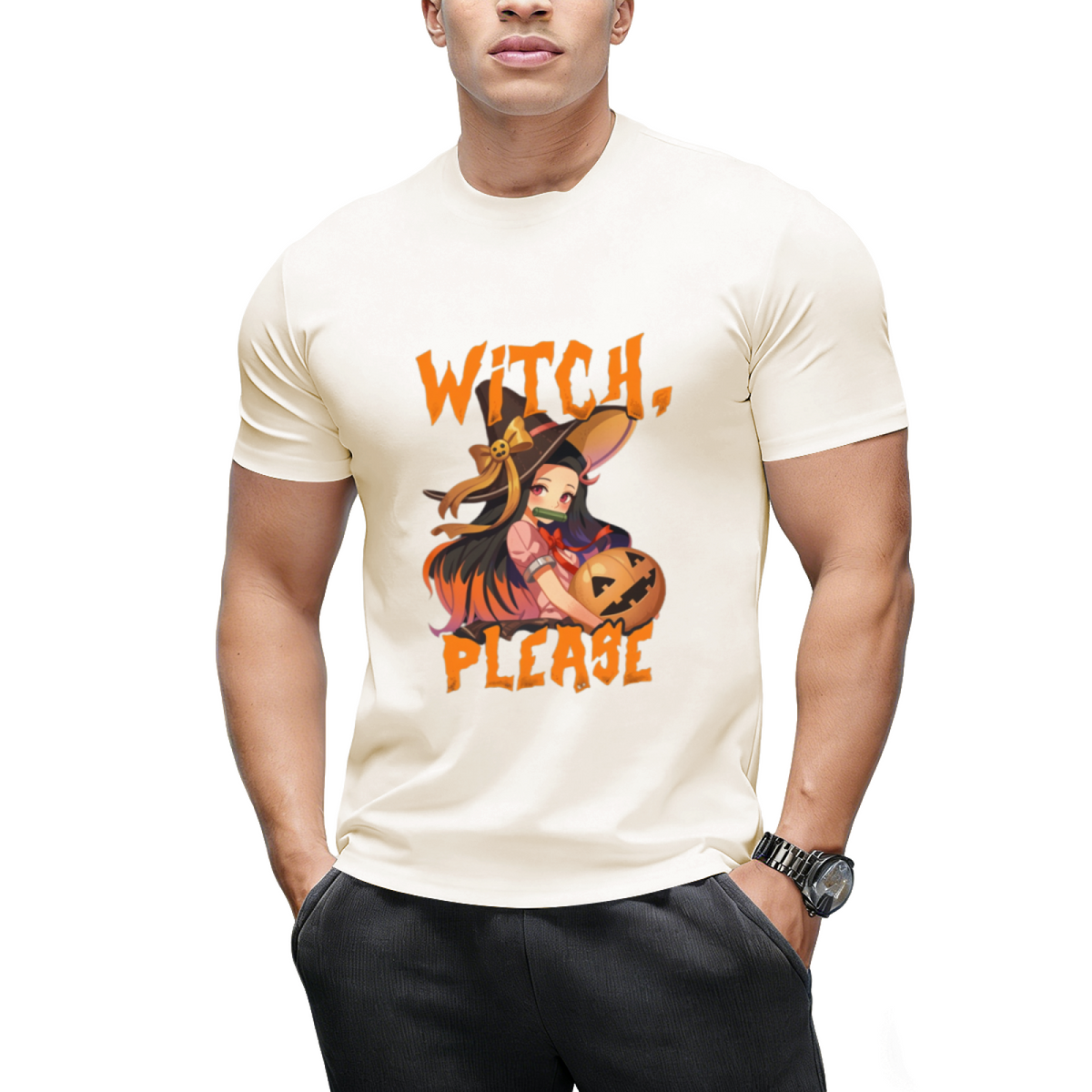 Funny Halloween Puns Anime Witch Please T-Shirt