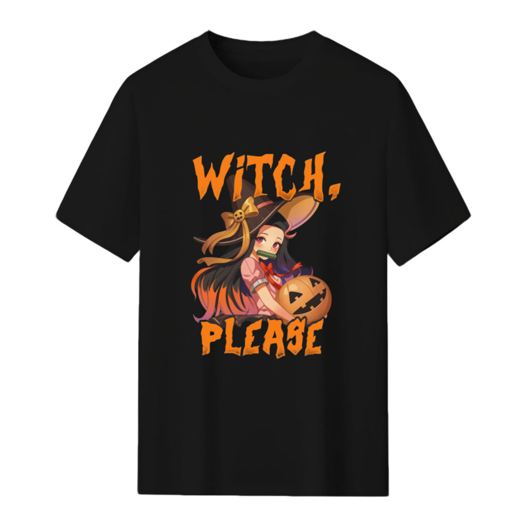 Funny Halloween Puns Anime Witch Please T-Shirt