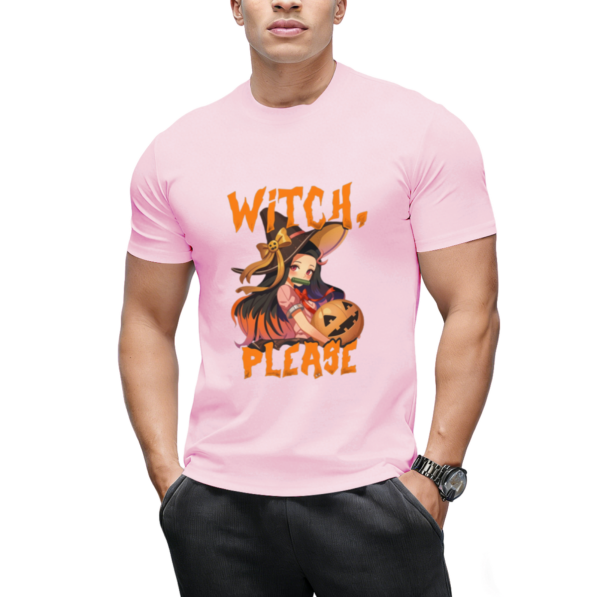 Funny Halloween Puns Anime Witch Please T-Shirt