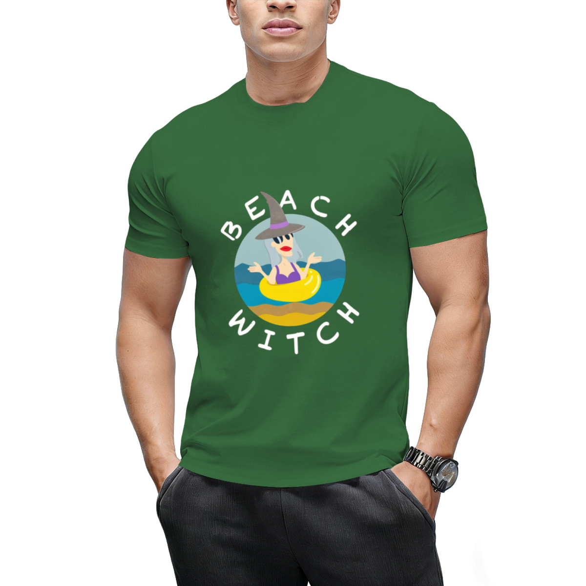 Beach Witch Swimming Circle  Vacation time  T-Shirt
