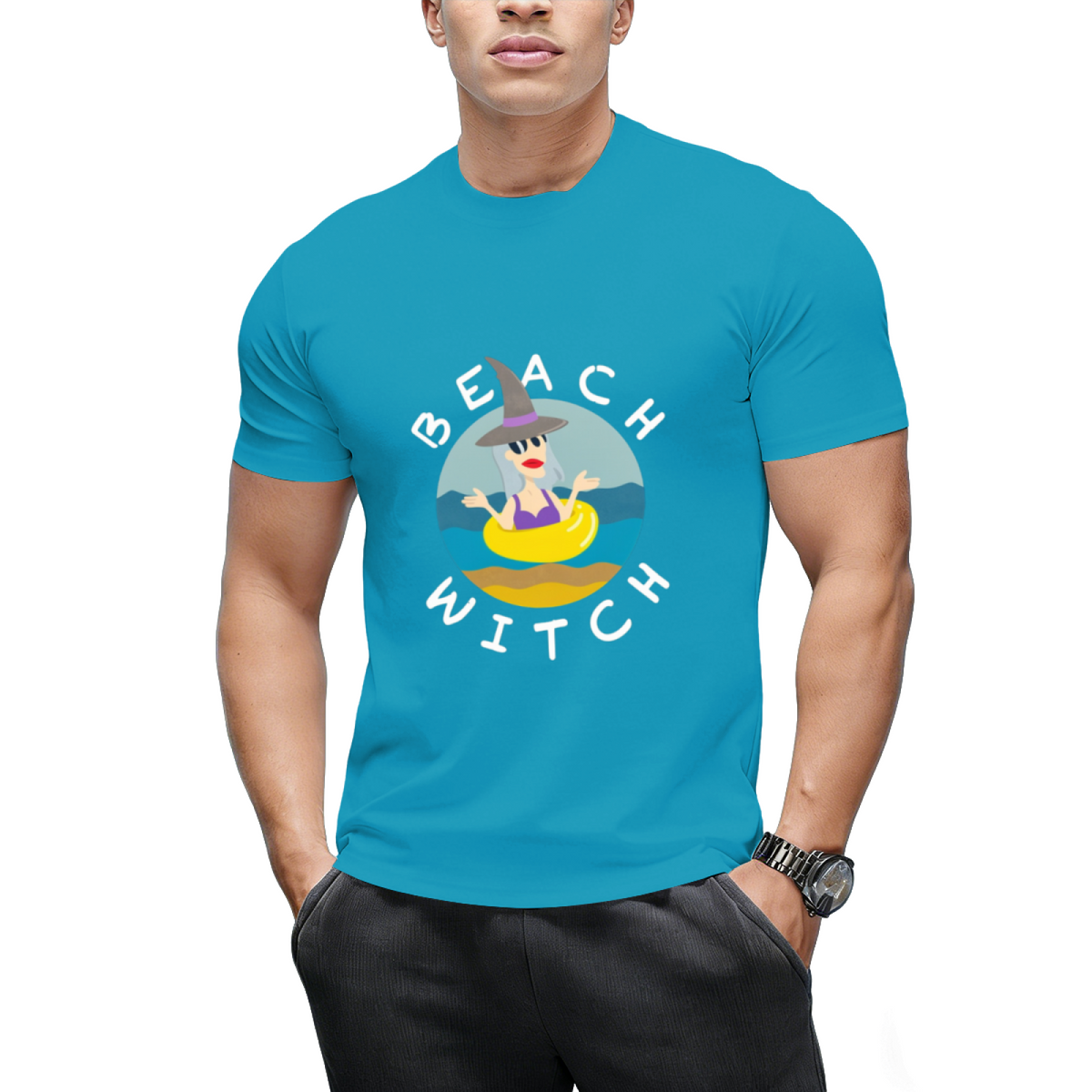 Beach Witch Swimming Circle  Vacation time  T-Shirt