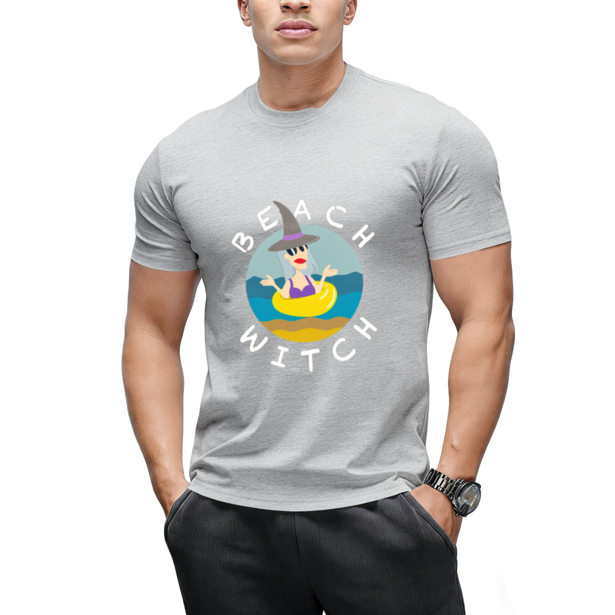 Beach Witch Swimming Circle  Vacation time  T-Shirt