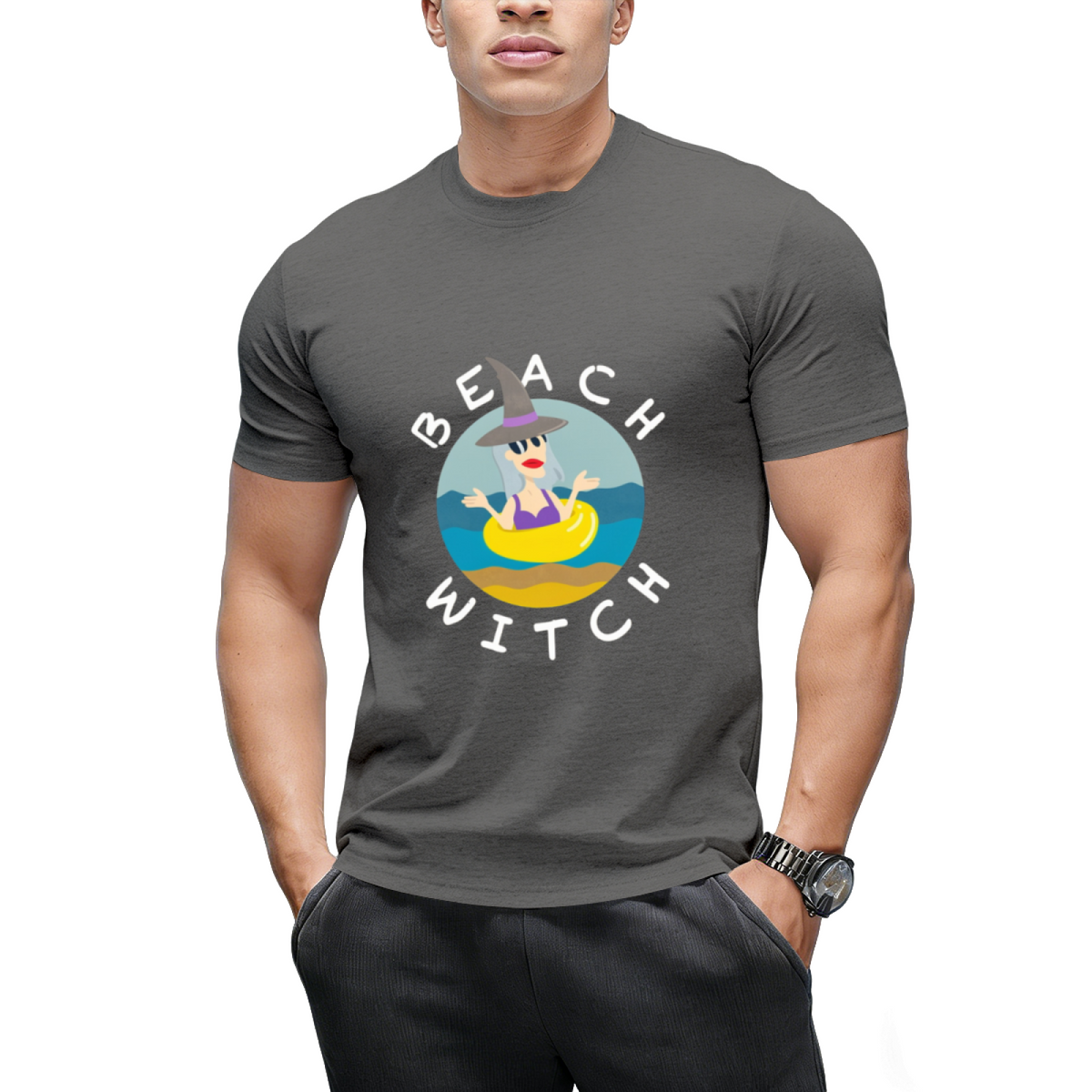 Beach Witch Swimming Circle  Vacation time  T-Shirt