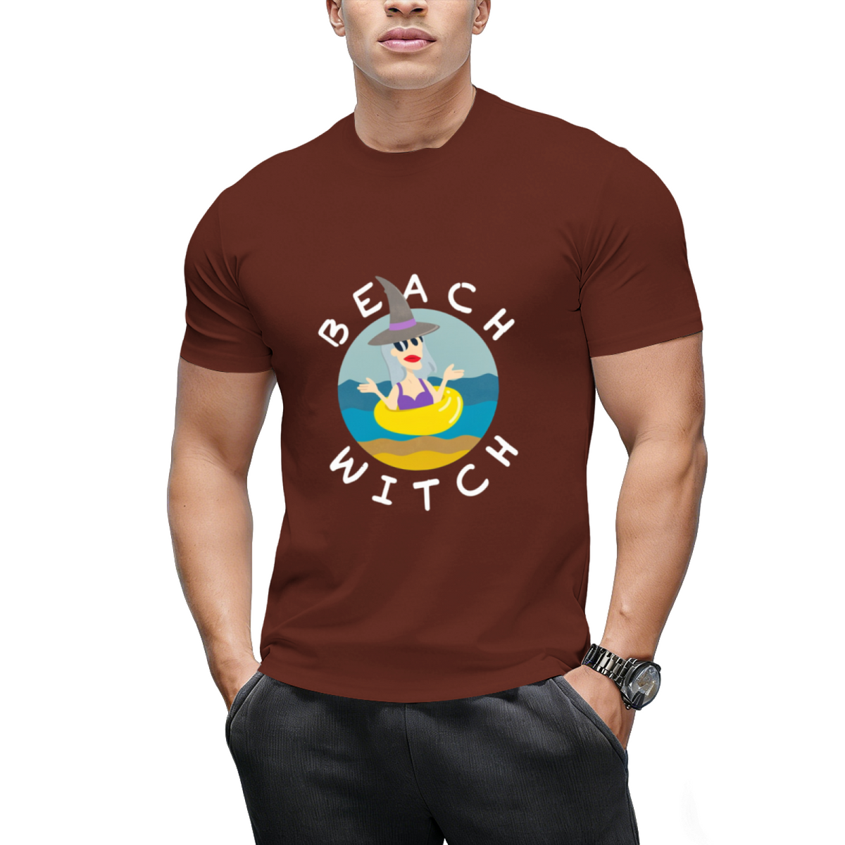 Beach Witch Swimming Circle  Vacation time  T-Shirt