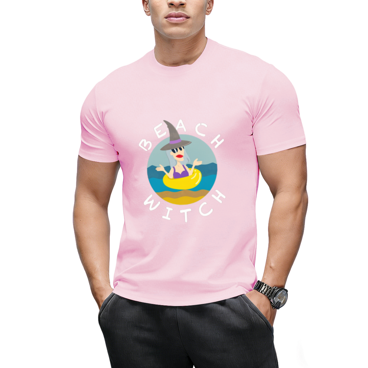 Beach Witch Swimming Circle  Vacation time  T-Shirt