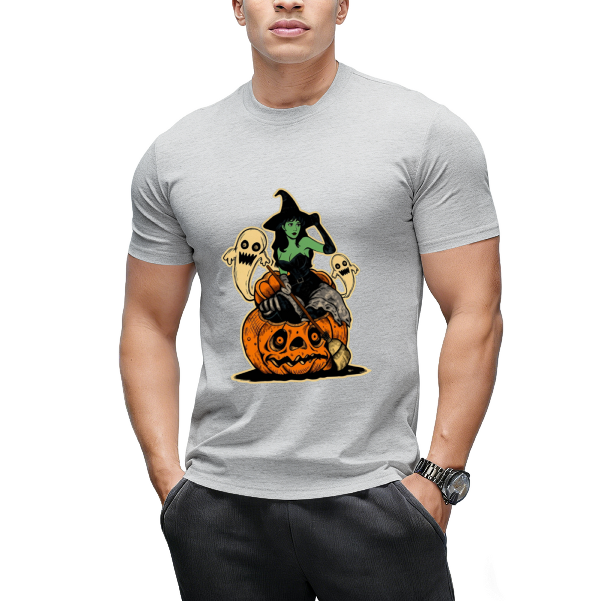 Halloween Witch and Pumpkin T-Shirt