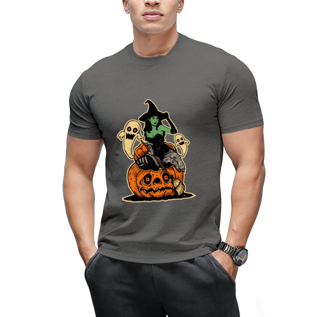 Halloween Witch and Pumpkin T-Shirt