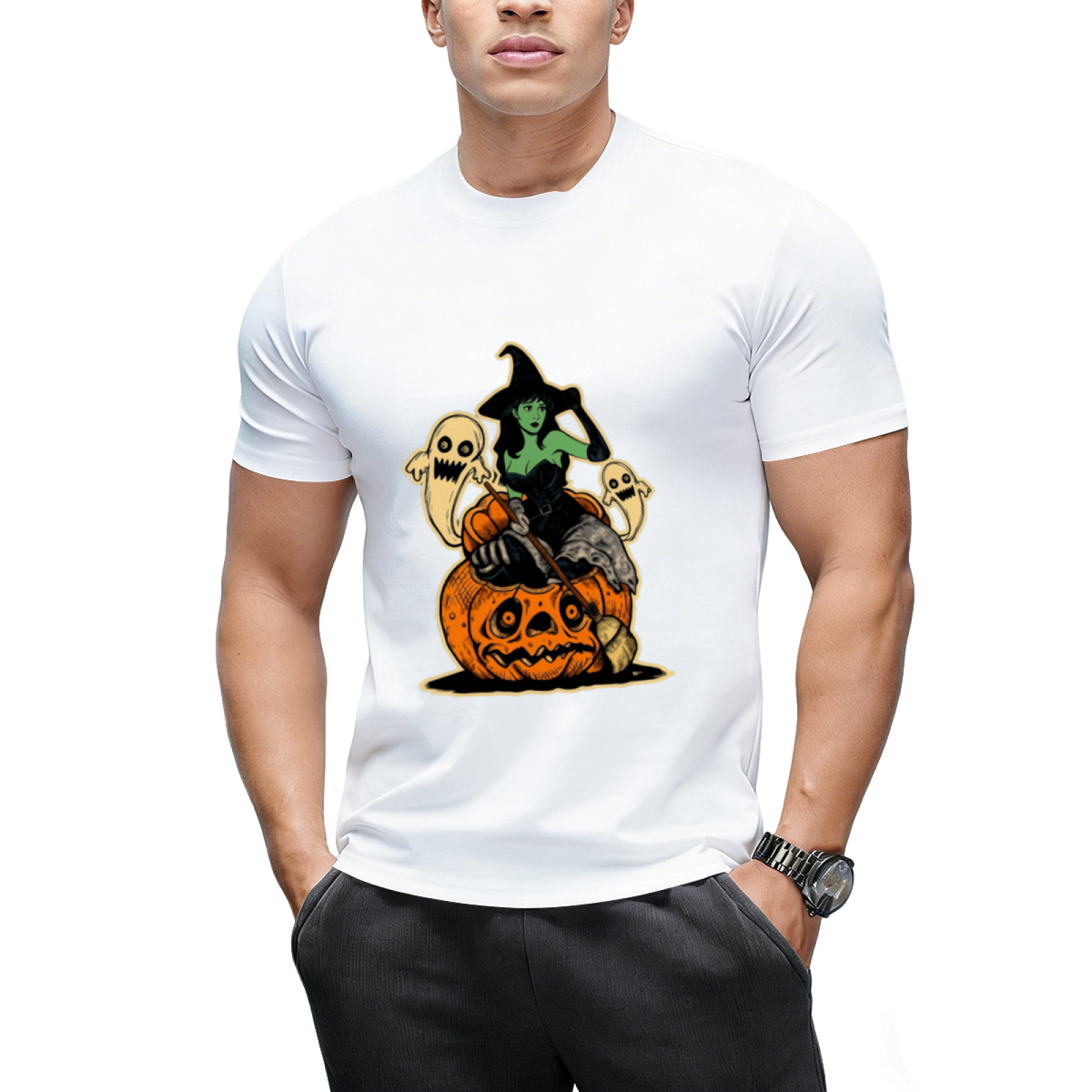 Halloween Witch and Pumpkin T-Shirt