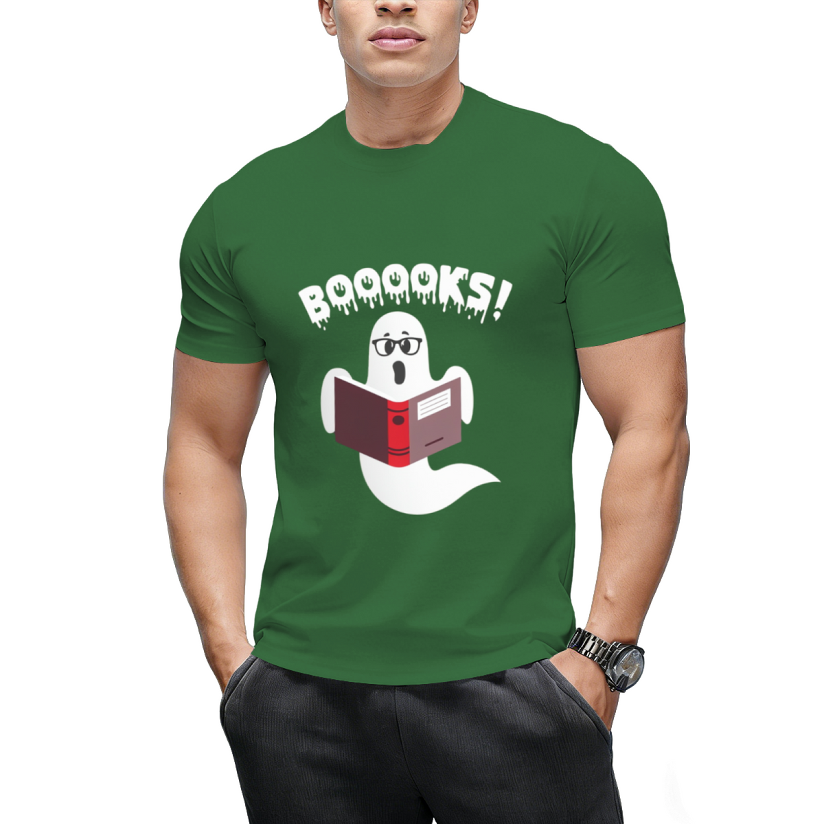 Ghost Reading Books Boooks Funny Halloween T-Shirt