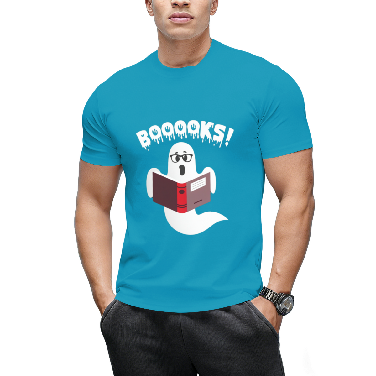 Ghost Reading Books Boooks Funny Halloween T-Shirt