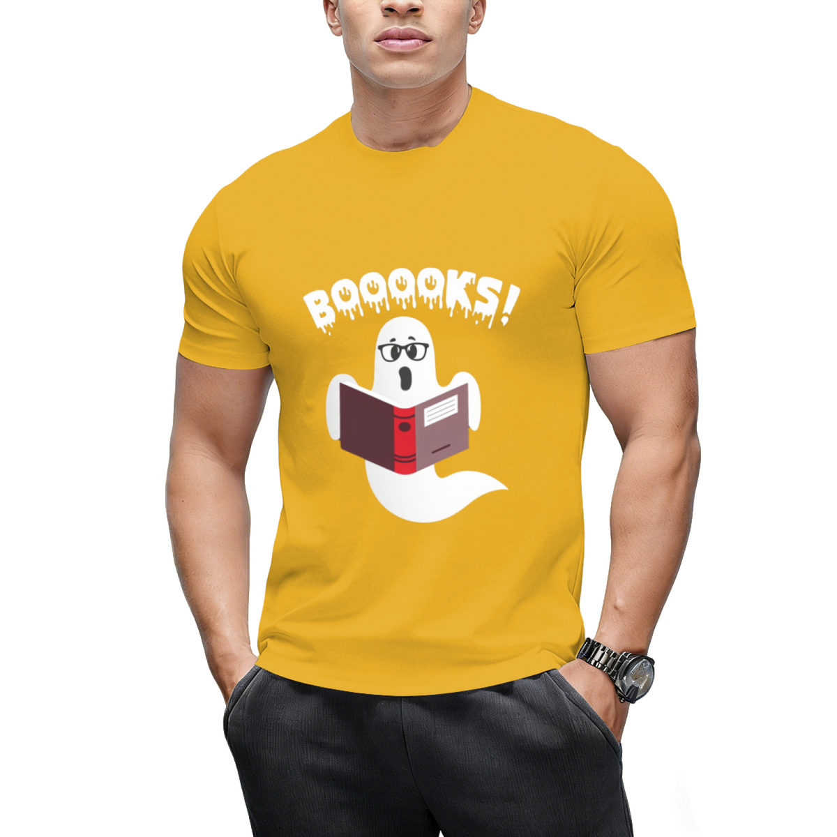 Ghost Reading Books Boooks Funny Halloween T-Shirt
